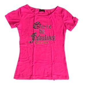 E-JEANS pink kids t shirt short sleeve crewneck